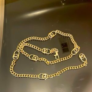 Michael Kors Women's MK Logo Metal Chain Belt